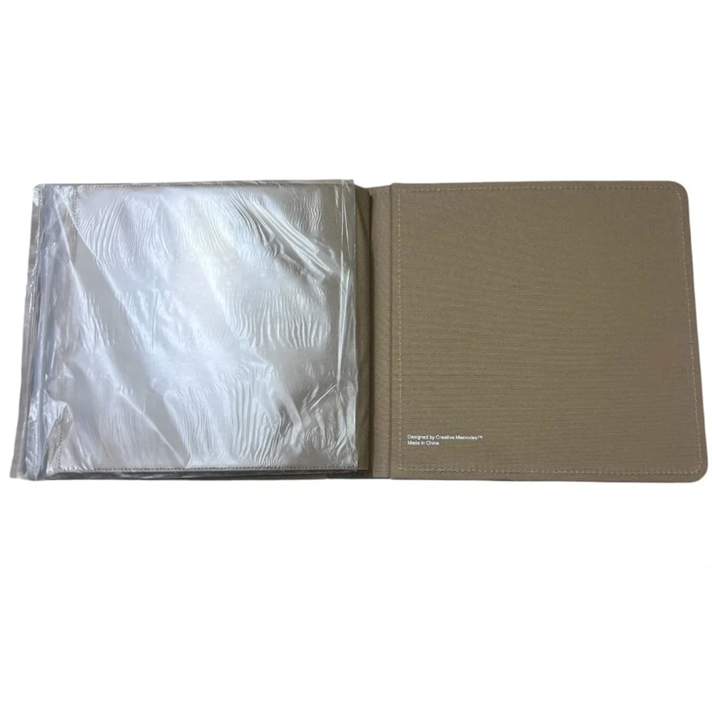 Creative Memories 9 x 9 PicFolio Album 12 Fabric Pages Blue with Green Stitching